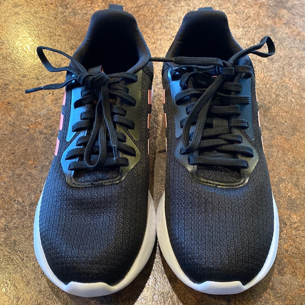 Like new, tried on once, adidas little girl sneakers, little girl US size 3